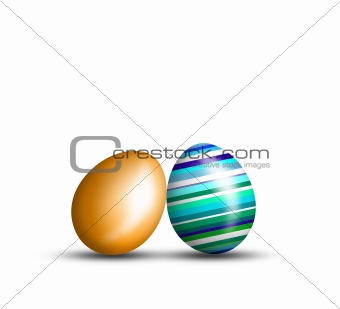 Beautiful Easter eggs on a white background 