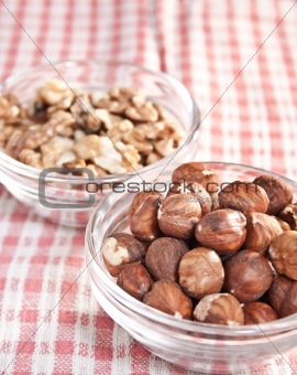hazelnuts and walnuts