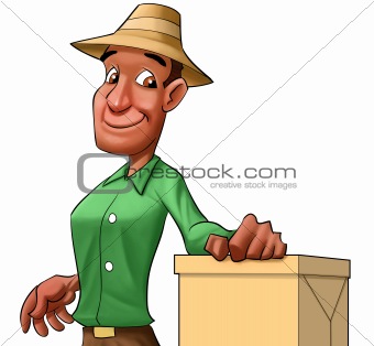worker with a box