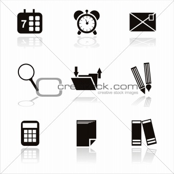 black office tools icons