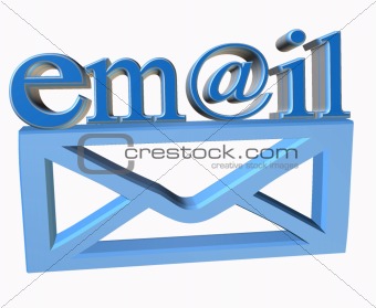 3d email text and envelope
