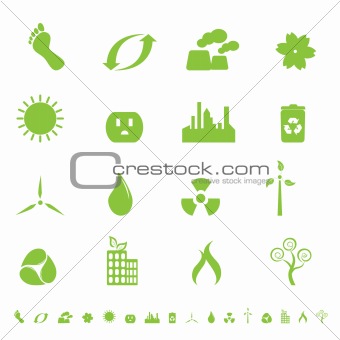 Green ecology and environment symbols