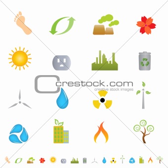 Green environment icons