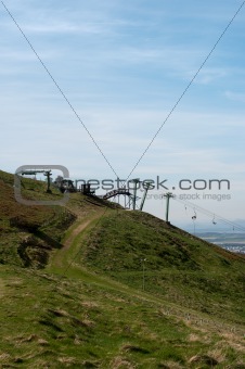 Edinburgh artificial ski slope on a Pentland hill