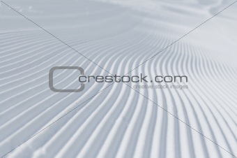 tracks on ski slopes at beautiful sunny  winter day