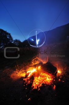 fire with long exposure 