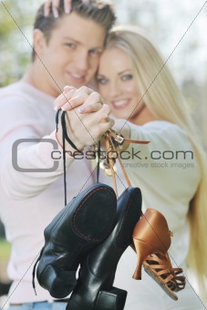 romantic couple in love outdoors