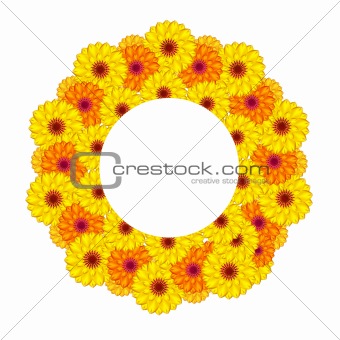 Vector illustration of sunny flowers. Gradient meshes. 