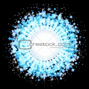 eps10 vector star shining round frame on a black background.