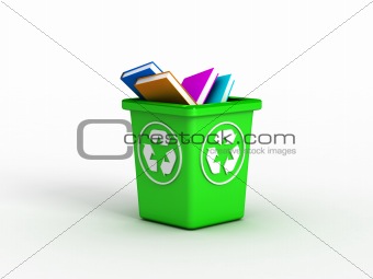Books on recycle bin