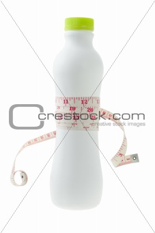 Tape measure and milk bottle