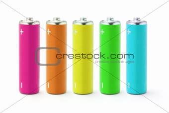 Multicolor AA size batteries 