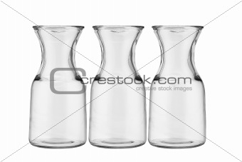 Three glass jugs 