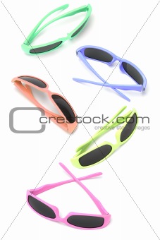 Collection of colorful sunglasses