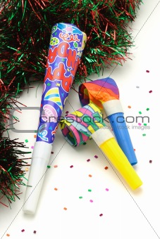 Colorful Party horn and blowers