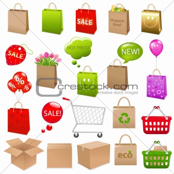 Shipping Box And Shopping Bags