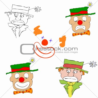 various clowns - vector