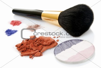 Make-up brush and different powder