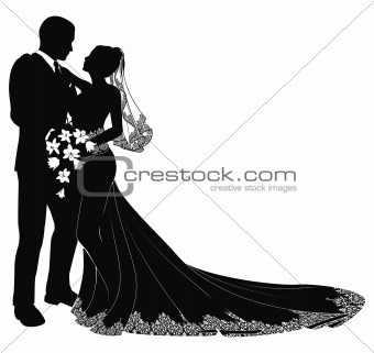 Bride and groom silhouette