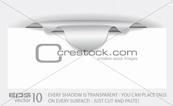 Paper tag with TRANSPARENT shadows.