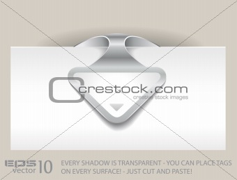 Paper arrow tag with TRANSPARENT shadows