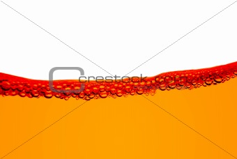 Orange fuel line with bubbles