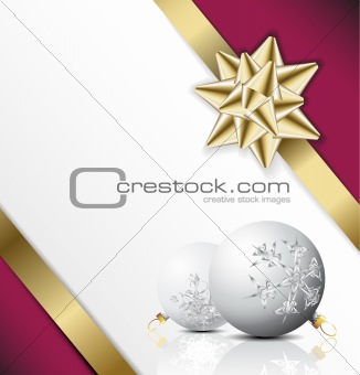 Christmas card with seasonal decorations