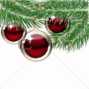 Christmas background with transparent balls