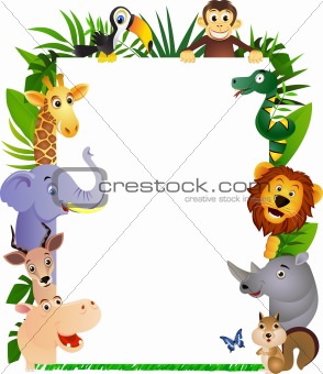Animal cartoon frame