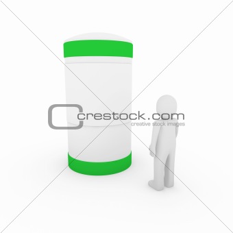 3d human man green banner 