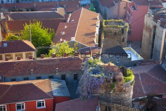 Picturesque Old town aerial view / rooftops  pattern