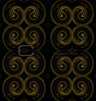 Seamless Continuous Background in Yellow and Brown on Black