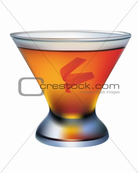 a cocktail glass of orange