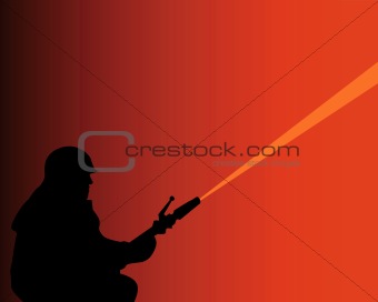silhouette of a firefighter 
