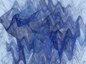 Wavy Fractal Background in Shades of Blue