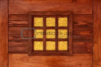 Yellow decorative stained-glass window 