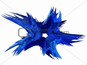 Patriotic Swirling Blue Fractal Star