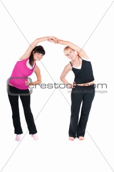 Fitness instructors  isolated on white