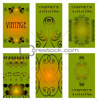 Vintage elements cards templates set. To see similar