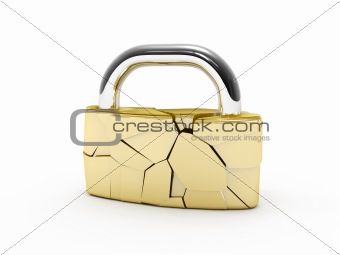 Broken padlock