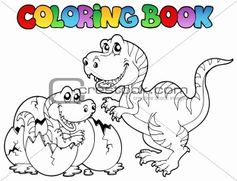 Coloring book with tyrannosaurus