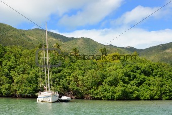 sailboat in the caribbean