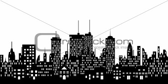 Urban skyline of a city
