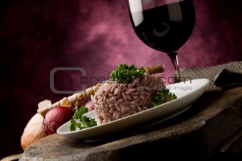 Risotto with red wine