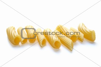 pasta maccheroni rigatoni penne composition isolated