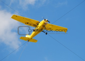 Yellow turboprop plane