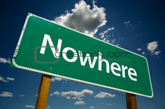 "Nowhere" Road Sign