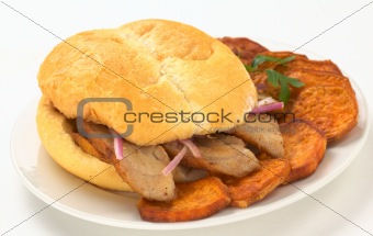 Peruvian Sandwich Called Pan con Chicharron