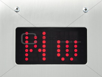 monitor show alphabet w in elevator