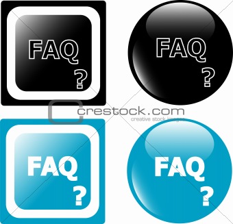 button FAQ in black and blue color